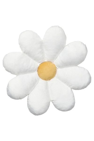 IKEA SKOGSDUVA Flower-Shaped White Cushion 47x8 cm – Soft, Decorative, Washable, Cozy Pillow