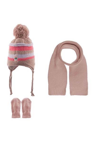 Kitti Scarf Beanie Gloves Set 0-18 Months2315004 Powder