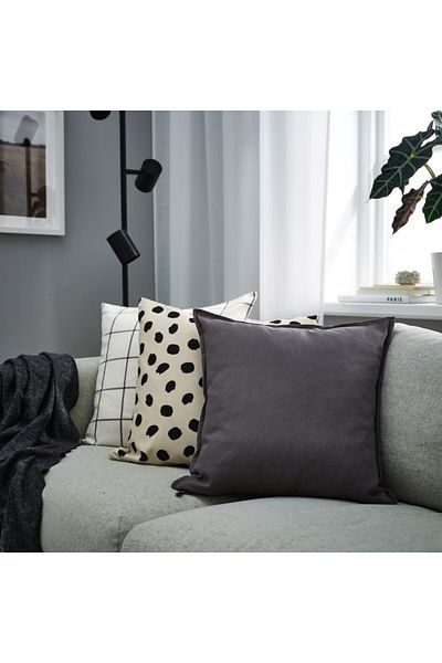 IKEA GURLI Cushion Cover Dark Grey 50x50 cm – 100% Cotton, 50% Recycled