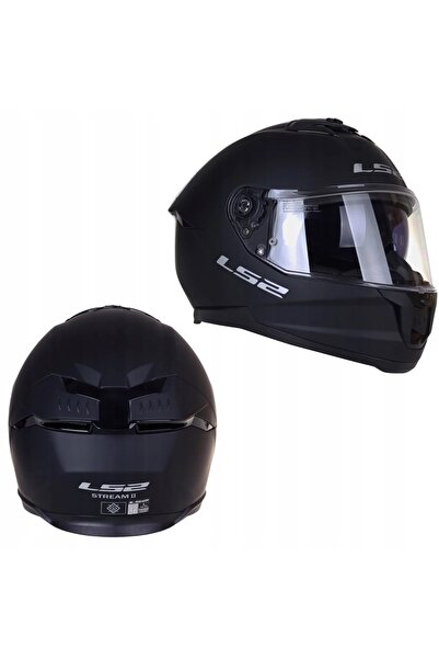 LS2 Stream 2 Mat Siyah Kapalı Motosiklet Kaskı