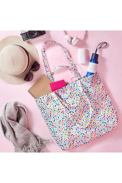 IKEA SKYNKE Carrier bag, multicolour/patterned, 45 x 36 cm