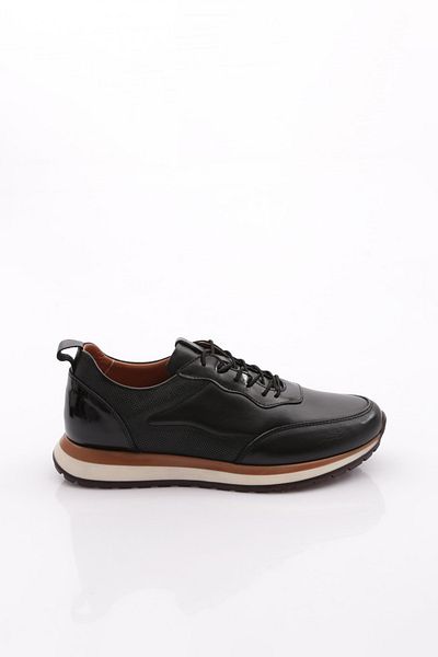 DGN Ανδρικά Sneakers Παπούτσια Γνήσιο δέρμα Μαύρο λουστρίνι 52131081