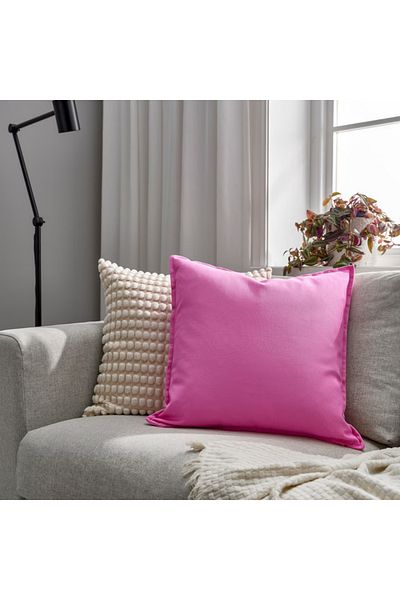 IKEA غطاء وسادة GURLI وردي 50x50 سم من ايكيا - قطن ناعم، سحاب مخفي، سهل العناية