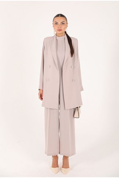 Melike Tatar Melike Tatar Jacket Jumpsuit 9357 Stone