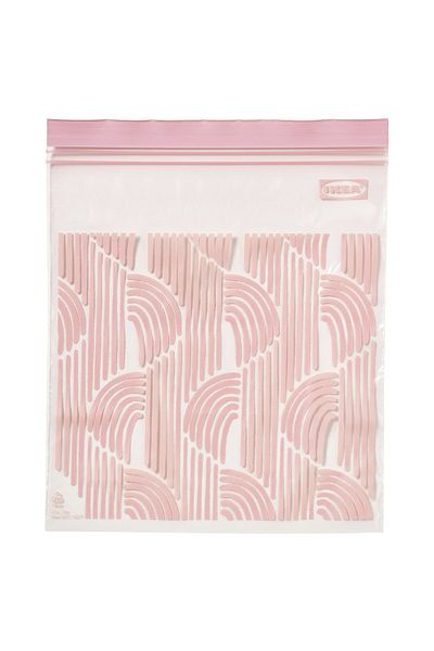 IKEA ISTAD Resealable bag, patterned/pale pink, 2.5 l