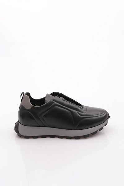 DGN Ανδρικά παπούτσια Sneaker Γνήσιο Δερμάτινο Μαύρο 36813396