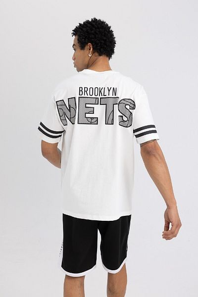 DeFacto Μπλουζάκι Brooklyn Nets Boxy Fit - Crew Neck, κοντό μανίκι B9897ax24sm