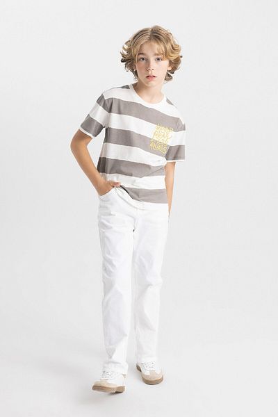 DeFacto Boy's Short Sleeve Printed T-Shirt - Crew Neck C3334A824SM