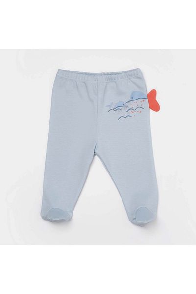 Bibaby Biorganic Sun Lets Sail Booties Trousers 57907 Ecru Blue