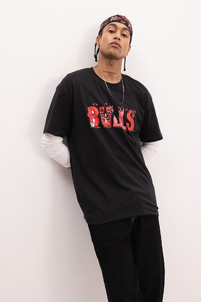 DeFacto Μπλουζάκι DeFactoFit NBA Chicago Bulls με κοντό μανίκι με λαιμόκοψη B9885AX24SM