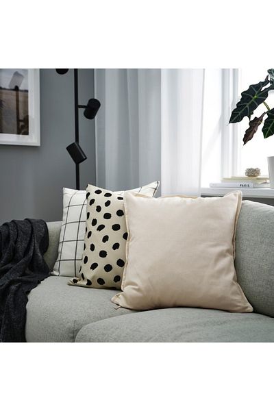 IKEA غطاء وسادة GURLI، قطن غير مبيض، 50×50 سم، مادة معاد تدويرها - ايكيا