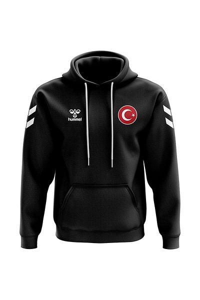 hummel Βαμβακερό μανδύα με κουκούλα Armin National Team Μαύρο