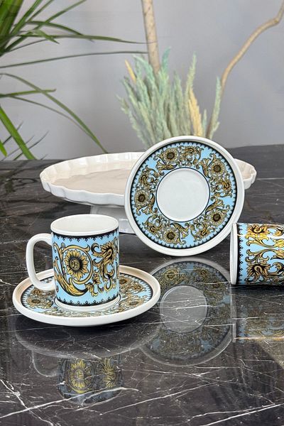Tulü Porselen Whirling Dervish Coffee Set 12 Pieces