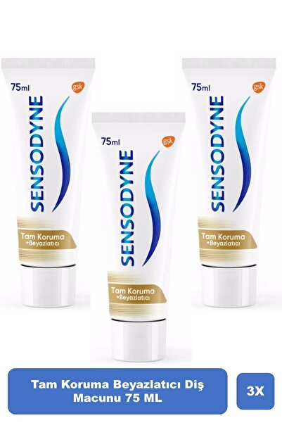 Sensodyne Tam Koruma Ve Beyazlatıcı Diş Macunu 75 Ml Diş Macunu * 3 Adet