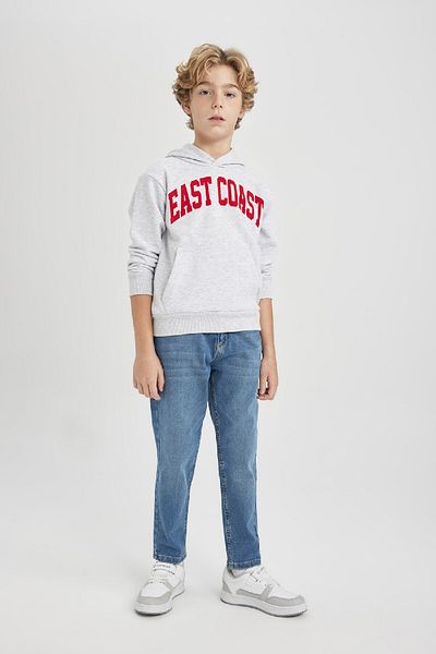 DeFacto Boy's Hooded Printed Thick Sweatshirt B8986a823cw