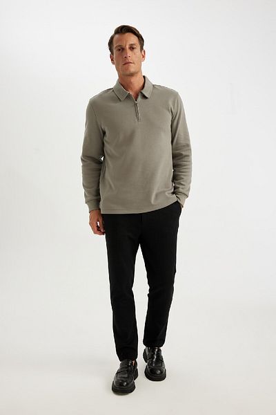 DeFacto Regular Fit Basic Pants - Tailored Fabric, Straight Pocket, Straight Leg D3707Ax24Au