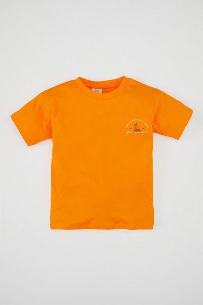 DeFacto Baby Boy Crew Neck Printed T-Shirt - Short Sleeve D3823A524Sm