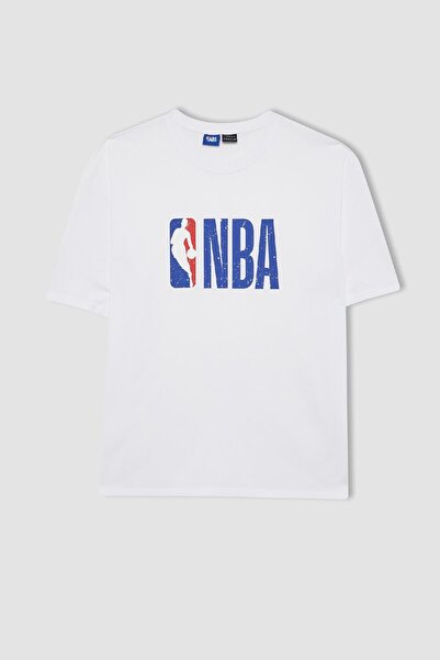 DeFacto Fit Nba Wordmark Regular Fit Bisiklet Yaka Kısa Kollu Tişört V0773az24sp