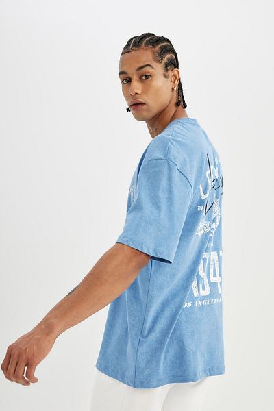 DeFacto DeFactoFit NBA Los Angeles Lakers Oversize Fit Crewneck Short Sleeve T-shirt B9906AX24SM
