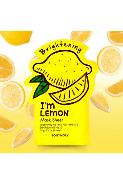 TONYMOLY Face Mask I'm Real Brightening Lightening Lemon Skin Care ( 1 Piece )