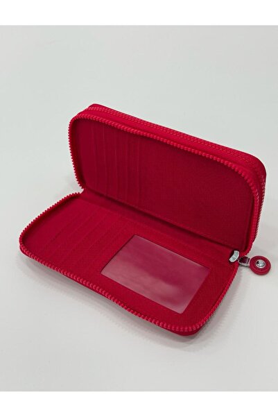 Sanmorris Women's Crinkle Model Wallet with 2 Compartments, Metal Zipper, Card Holder and Coin Compartment