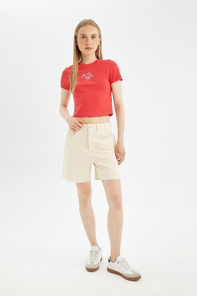 DeFacto Tricou cu mânecă scurtă cu nervuri imprimate Coool D3434ax24hsrd93