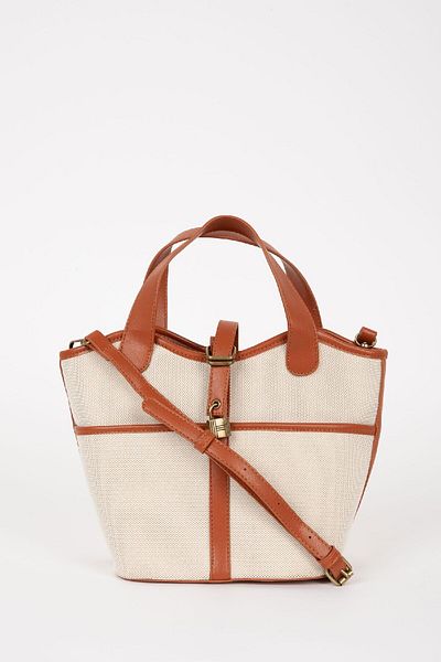 DeFacto Women's Buckle Detailed Canvas Shoulder Bag B9339Axns