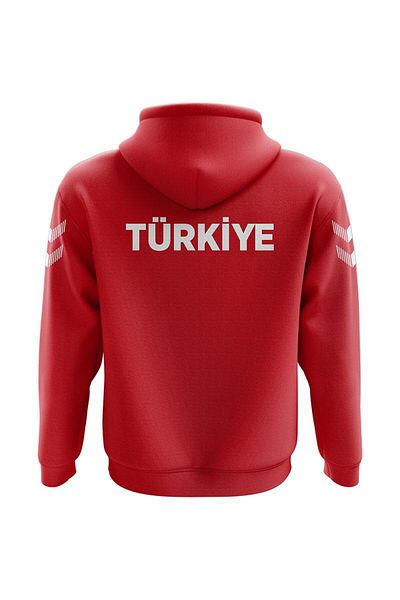 hummel Памучен суичър с качулка Armin National Team, червен