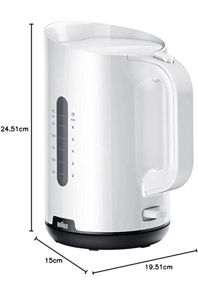Braun BRAUN Kettle, Washable Anti Scale Filter, 1.7 L 2200 W WK1100WH White
