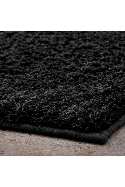 IKEA BACKMÅRA Black Bath Mat - 50x80 cm | Soft & Absorbent, Durable, Stylish Bathroom Accessory