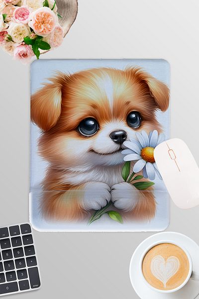 qoeuyl boutique Cute Animals No:2 Printed Gamer Gaming Ορθογώνιο ποντίκι με υποστήριξη καρπού