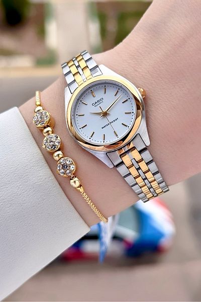 Casio Luxury Silver Gold Color Women's Wristwatch