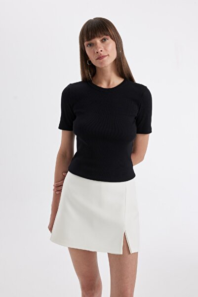 DeFacto Crew Neck Slim Fit White T-Shirt - C0097Ax24Au