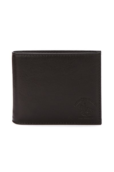 Newish Men's Black Genuine Leather Wallet with Coin Compartment and Card Holder