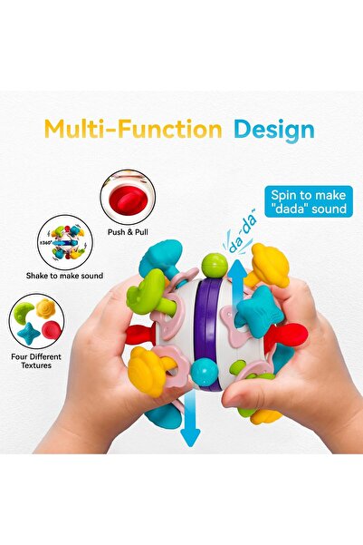 lovely baby Anti Drop Baby Space Ball Teether Grab Ball Teething Ring Baby