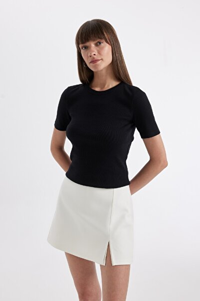 DeFacto Crew Neck Slim Fit White T-Shirt - C0097Ax24Au