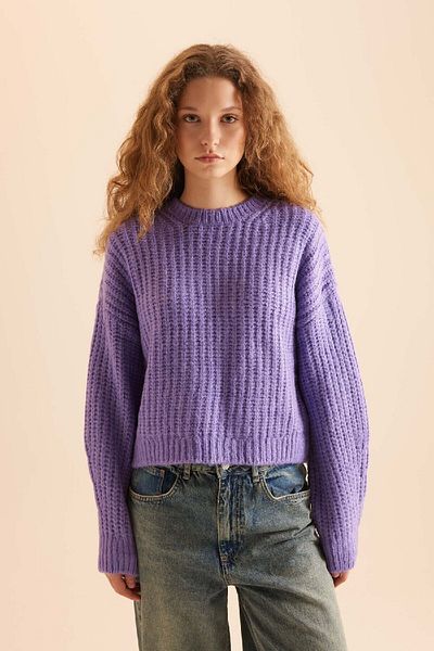 DeFacto Crew Neck Oversize kötöttáru pulóver - széles szabású V1811azns
