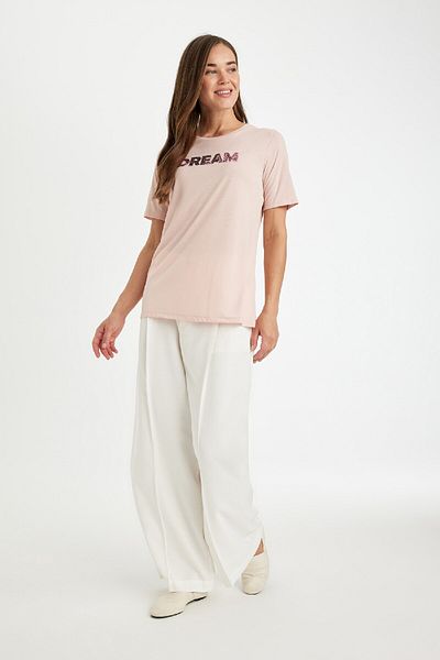 DeFacto Crew Neck Printed Regular Fit T-Shirt - D4656AX24HS