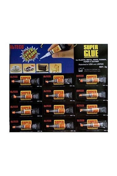 Alteco Super Glue Tube, 3g Clear - 12pcs
