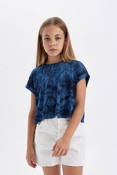 DeFacto Girl's Crew Neck Print Short Sleeve T-Shirt D4526A824Sm