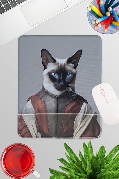 qoeuyl boutique Medieval Costume Cats No:4 Gamer Gaming Rectangle Wrist Rest Mousepad
