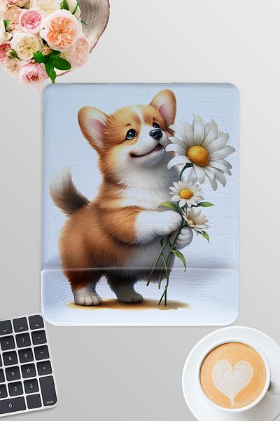 qoeuyl boutique Cute Animals No:6 Printed Gamer Gaming Ορθογώνιο ποντίκι με υποστήριξη καρπού