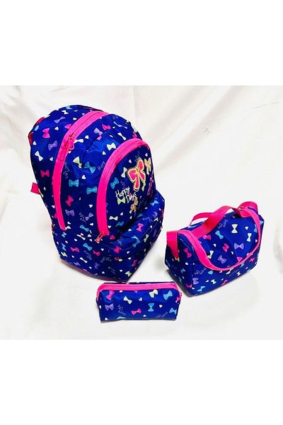 Probag Set de 3 genți de școală pentru copii de culoare bleumarin, rucsac și cutie termică pentru prânz și suport pentru stilou