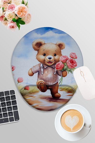 qoeuyl boutique Care Bears Printed Gamer Gaming Oval Wrist Support Mousepad
