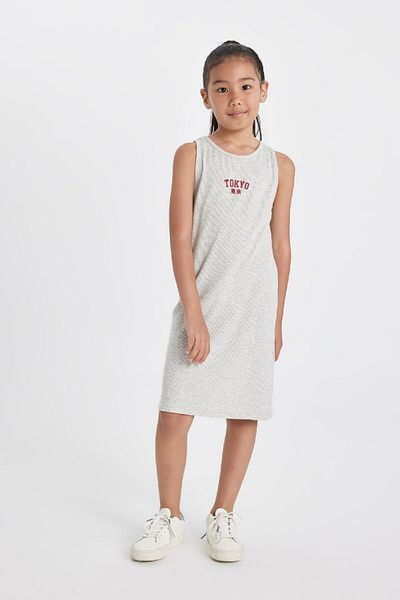 DeFacto Ärmelloses, geripptes, bedrucktes Camisole-Kleid für Mädchen - D4106A824HS