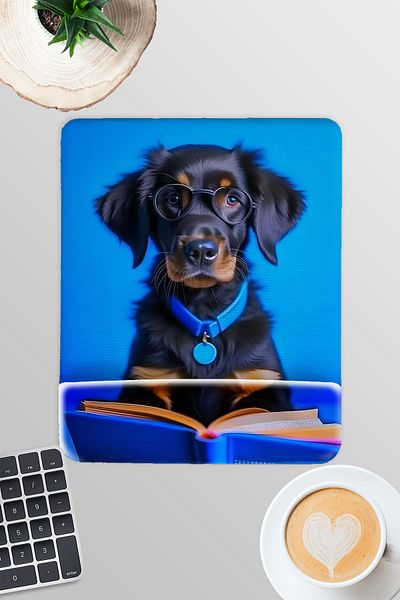 qoeuyl boutique Cute Dogs Reading Books No:4 Gamer Gaming Rectangular Mousepad with Wrist Support