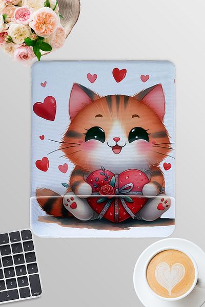 qoeuyl boutique Cute Animals No:7 Printed Gamer Gaming Ορθογώνιο ποντίκι με υποστήριξη καρπού