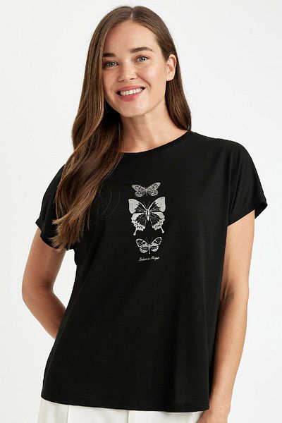 DeFacto Short Sleeve Crew Neck T-Shirt D4649AX24HS