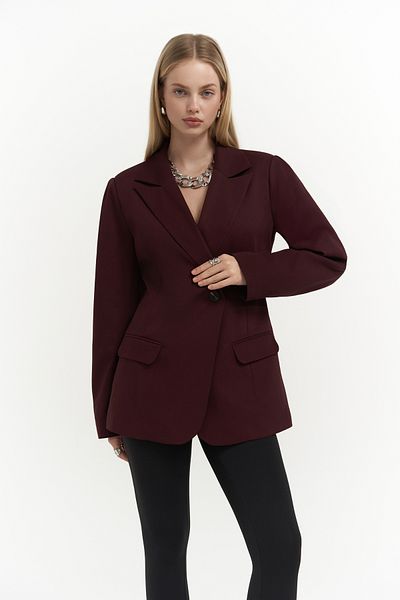 Mai Briella Burgunderfarbener Blazer mit Taillenbund