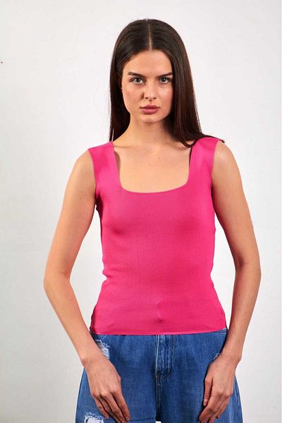 Mrs.idea Women's Square Neck Thick Strap Slim Knitwear Undershirt